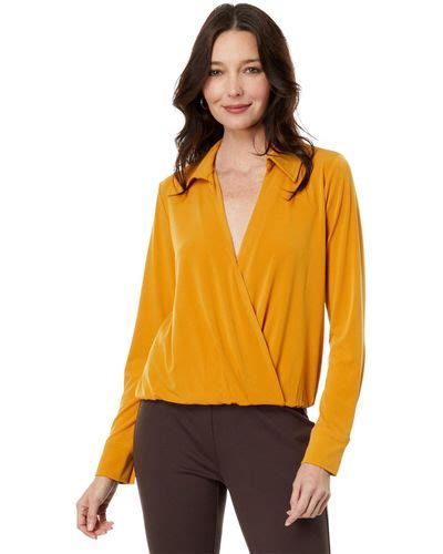 yellow michael michael kors linnett lace detail blouse|Women's Yellow Designer Tops .